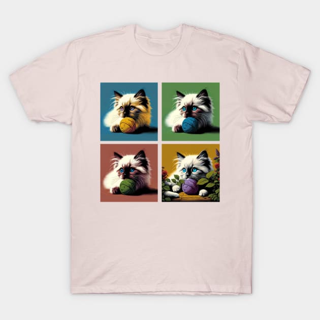 Birman Pop Art - Cute Kitties T-Shirt by PawPopArt